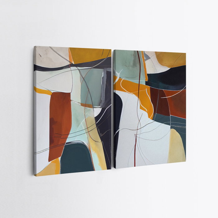 Wallity Lienzo Decorativo Multicolor - Set de 2 Piezas 70 x 100 cm